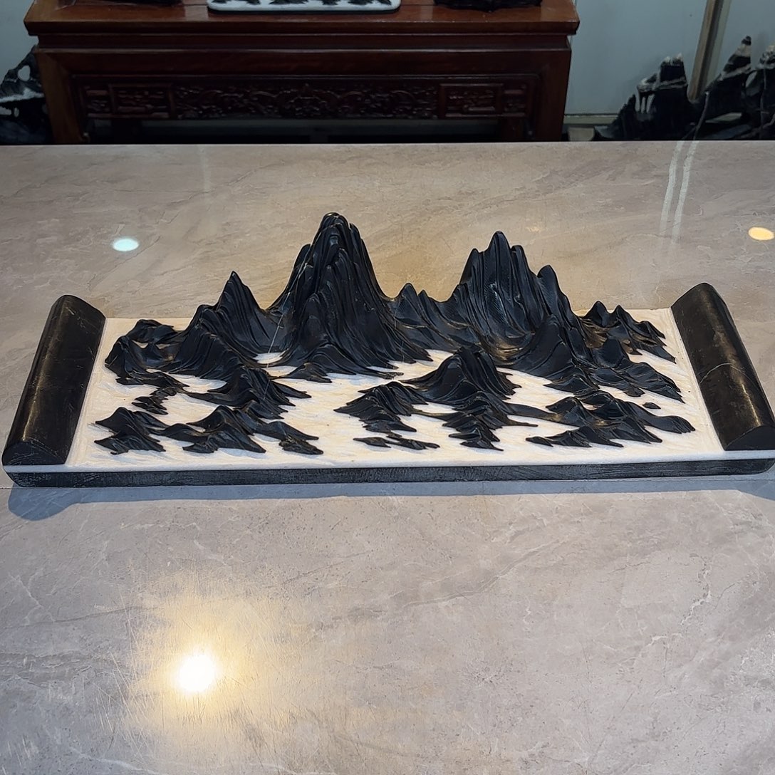 青***）陶灵璧石手工雕刻奇石摆件