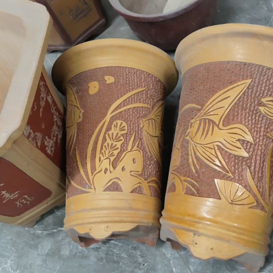 捧***女紫砂花盆两个包邮