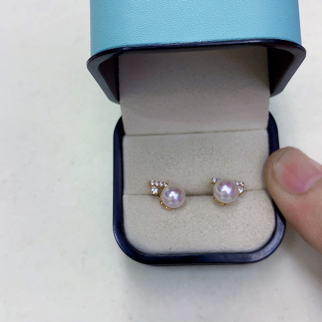银S925镶嵌海水珍珠耳饰