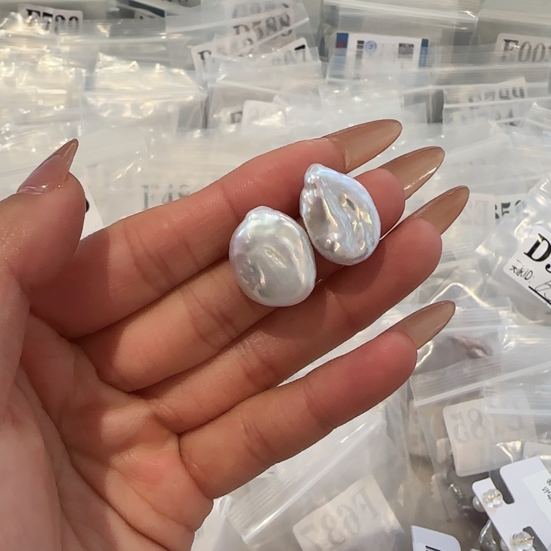 淡水珍珠耳饰银S925镶嵌