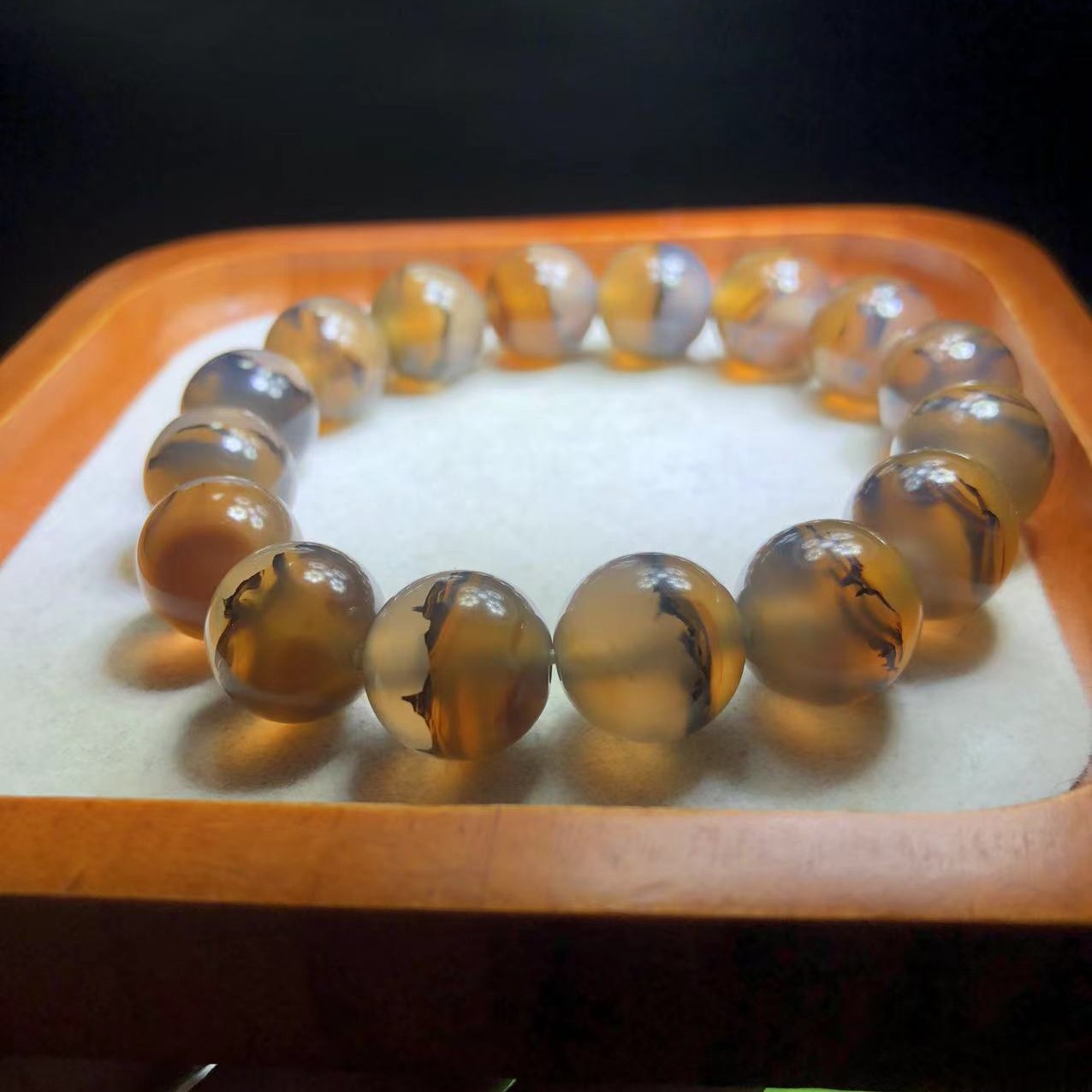 巴西玛瑙楼兰城堡14mm手串