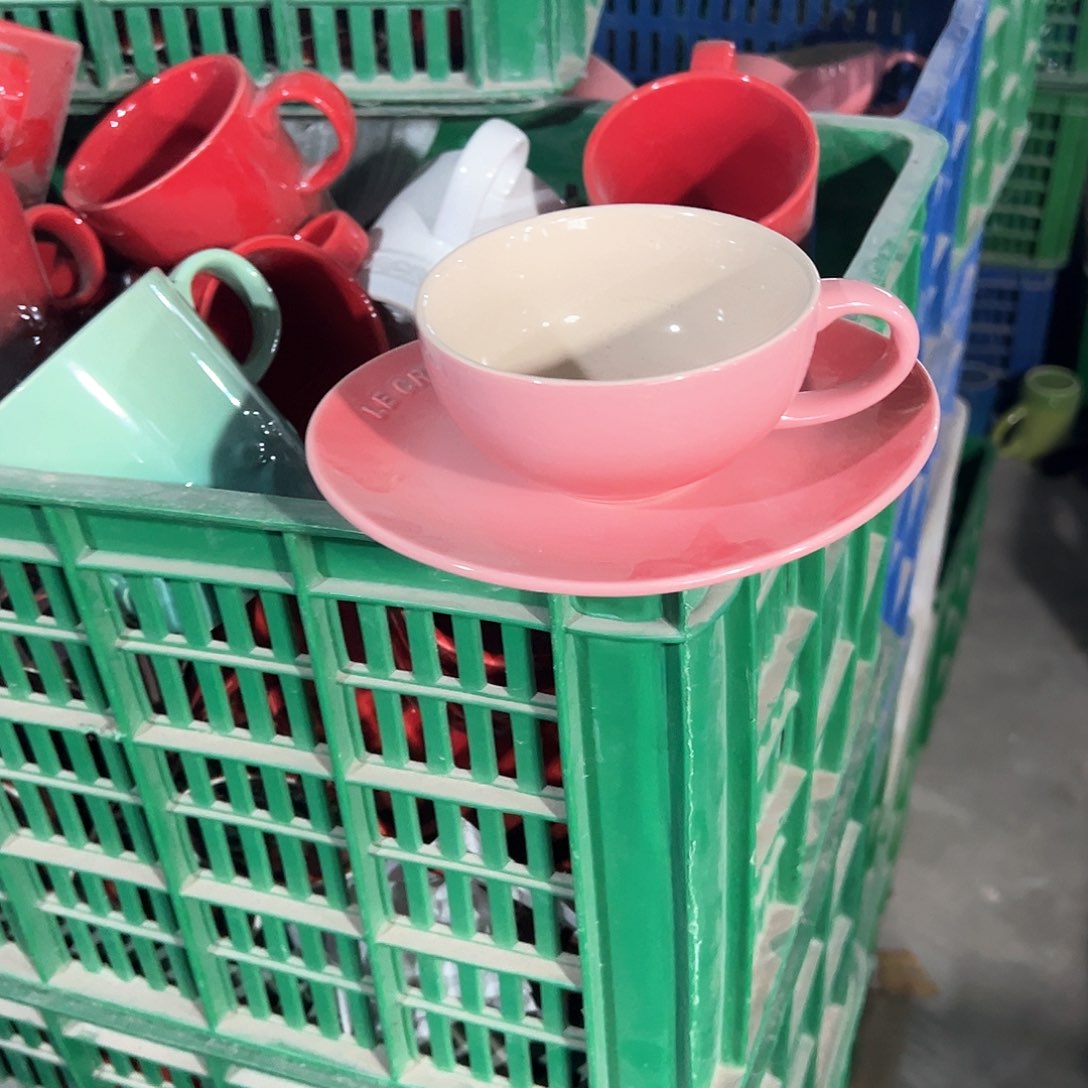 陶瓷 微 深粉 小碟 小蛋杯