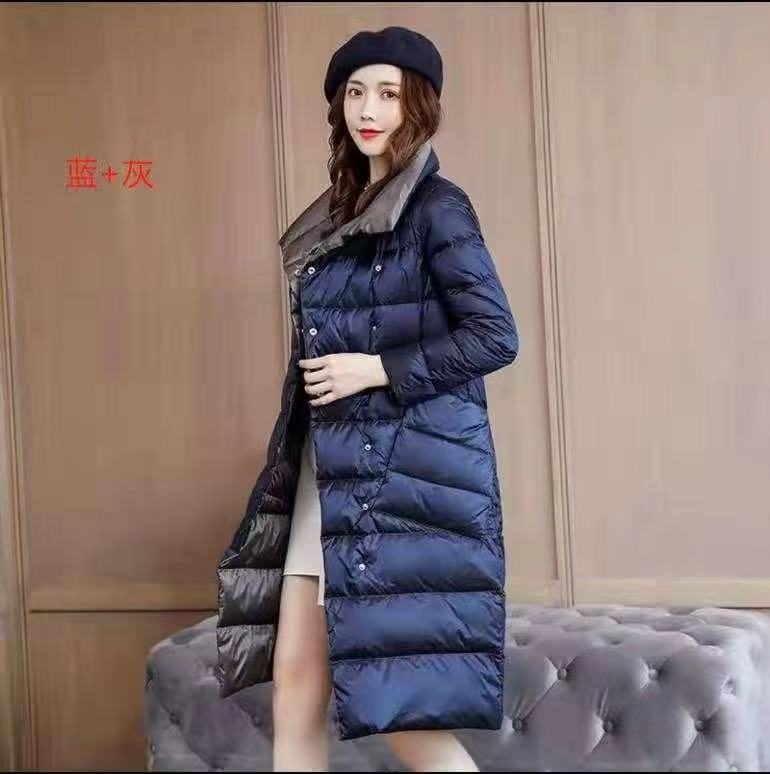 新款女中长款纯色净版两面穿洋气尚休闲长款外套