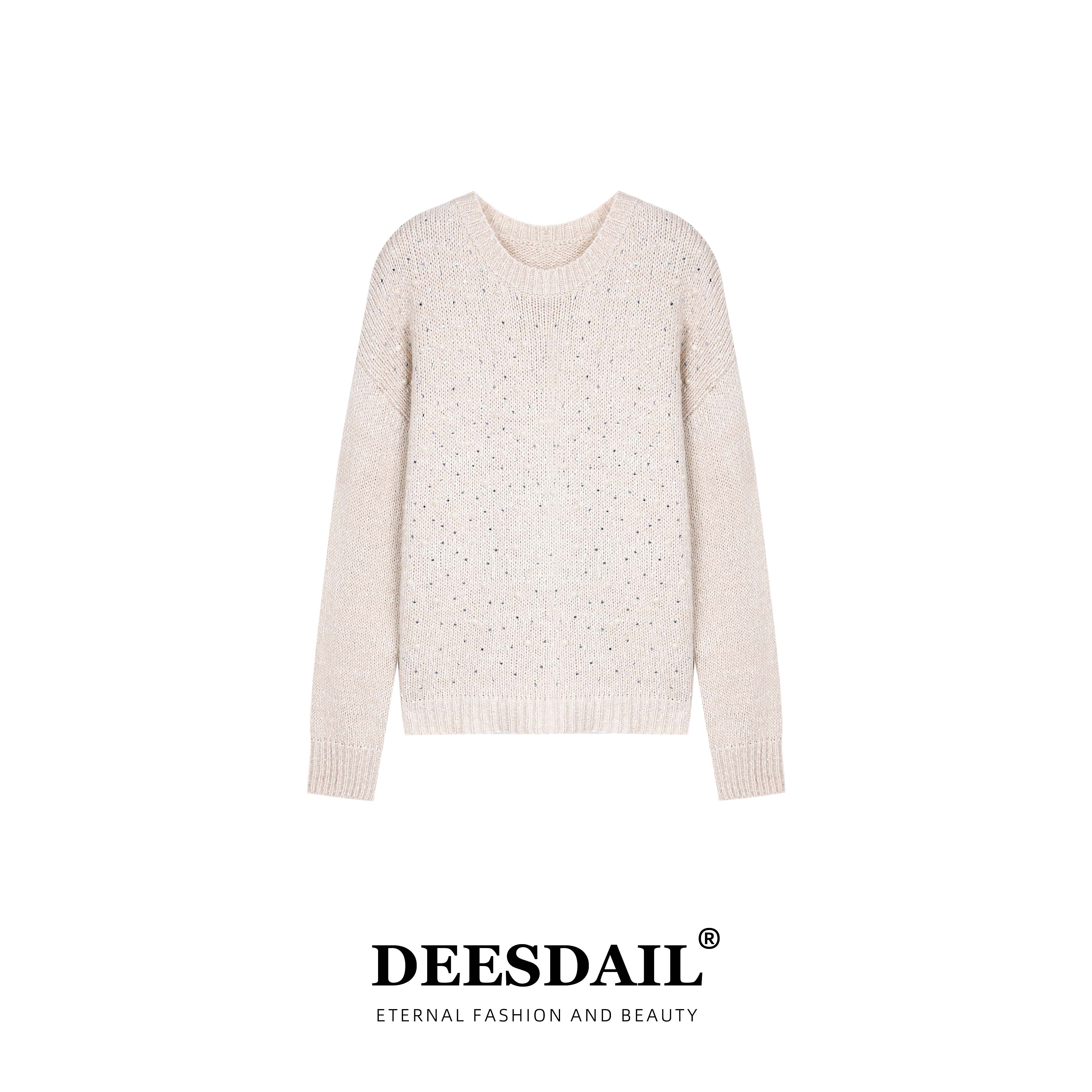Deesdail冬季长袖针织衫显瘦小众知性慵懒宽松毛衣A507/A531/A545