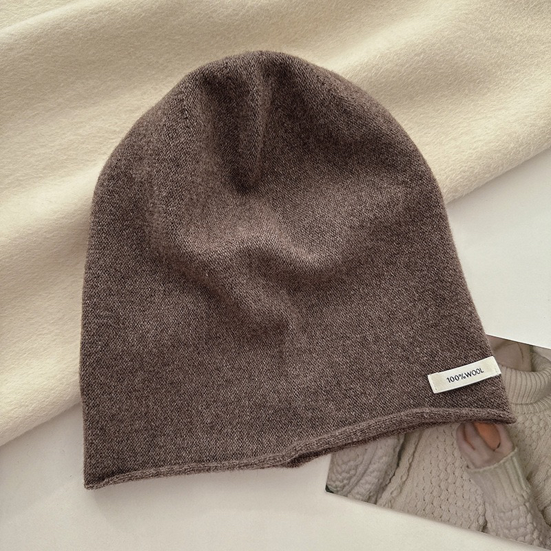保暖女士秋冬针织帽渐变保暖女帽防风帽子日式堆堆帽包头帽