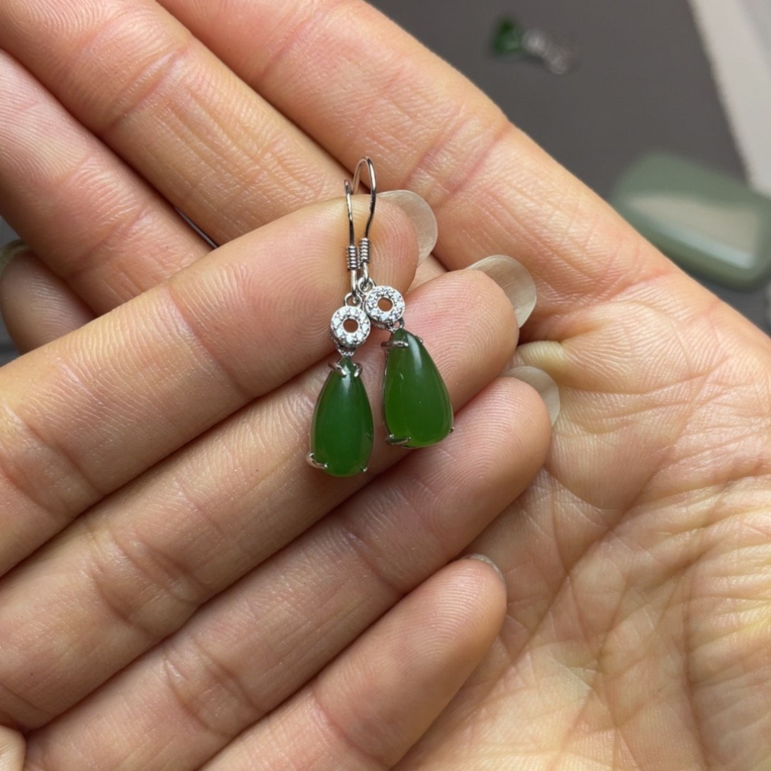 和田玉颈饰银S925镶嵌