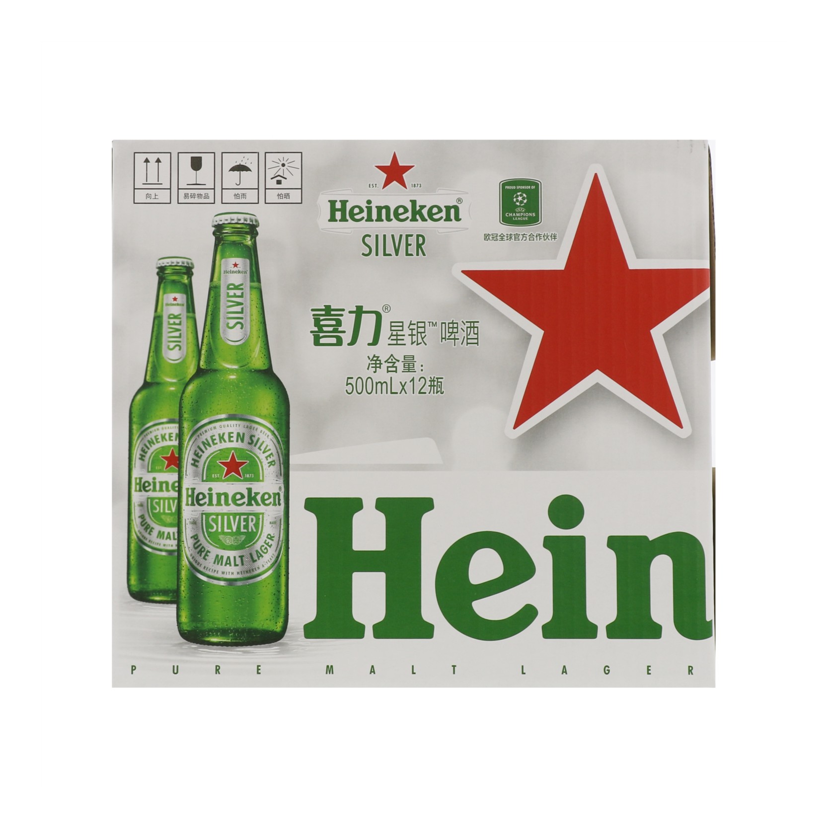 Heineken/喜力星银6000ml(500ml*12瓶)