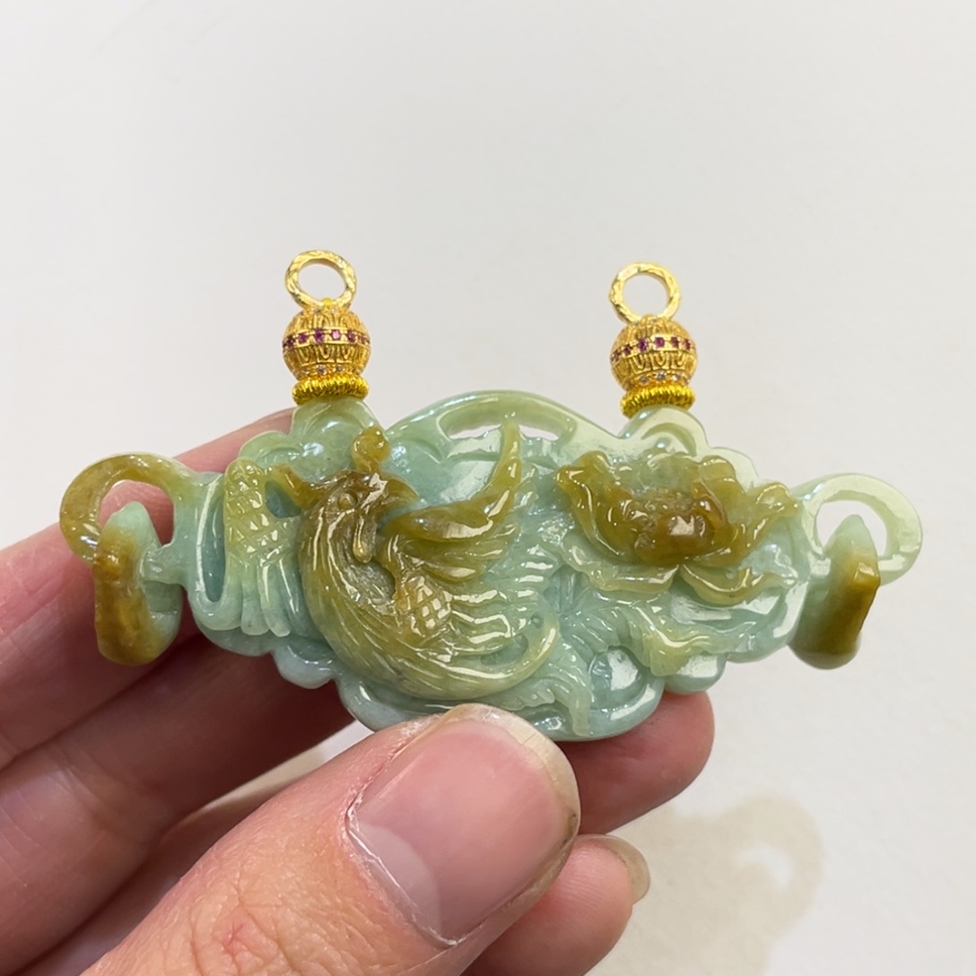 翡翠未镶嵌吊坠(赠链)代编织