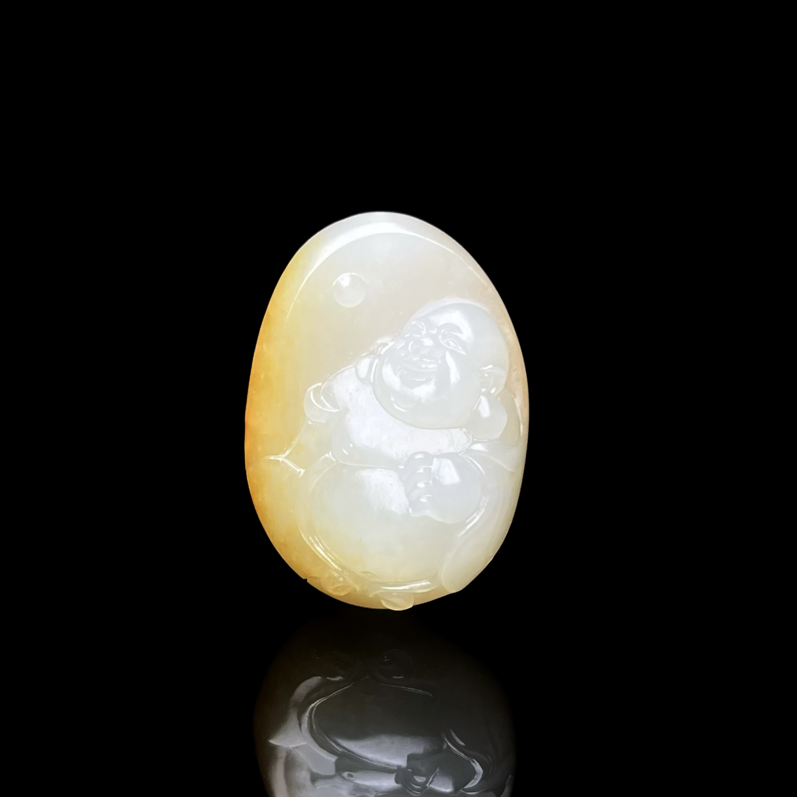 【弥勒佛】新疆和田玉 黄皮暖白 佛公挂件 重11.2克