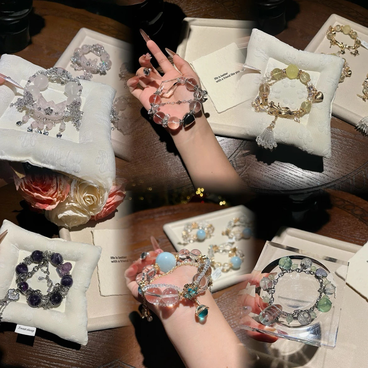 天然水晶手串DIY多样性发货