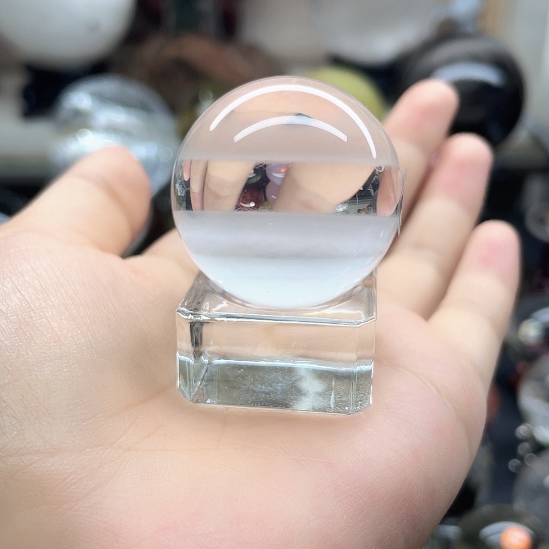 水晶珠宝半成品未镶嵌白兔毛卡3.55净体