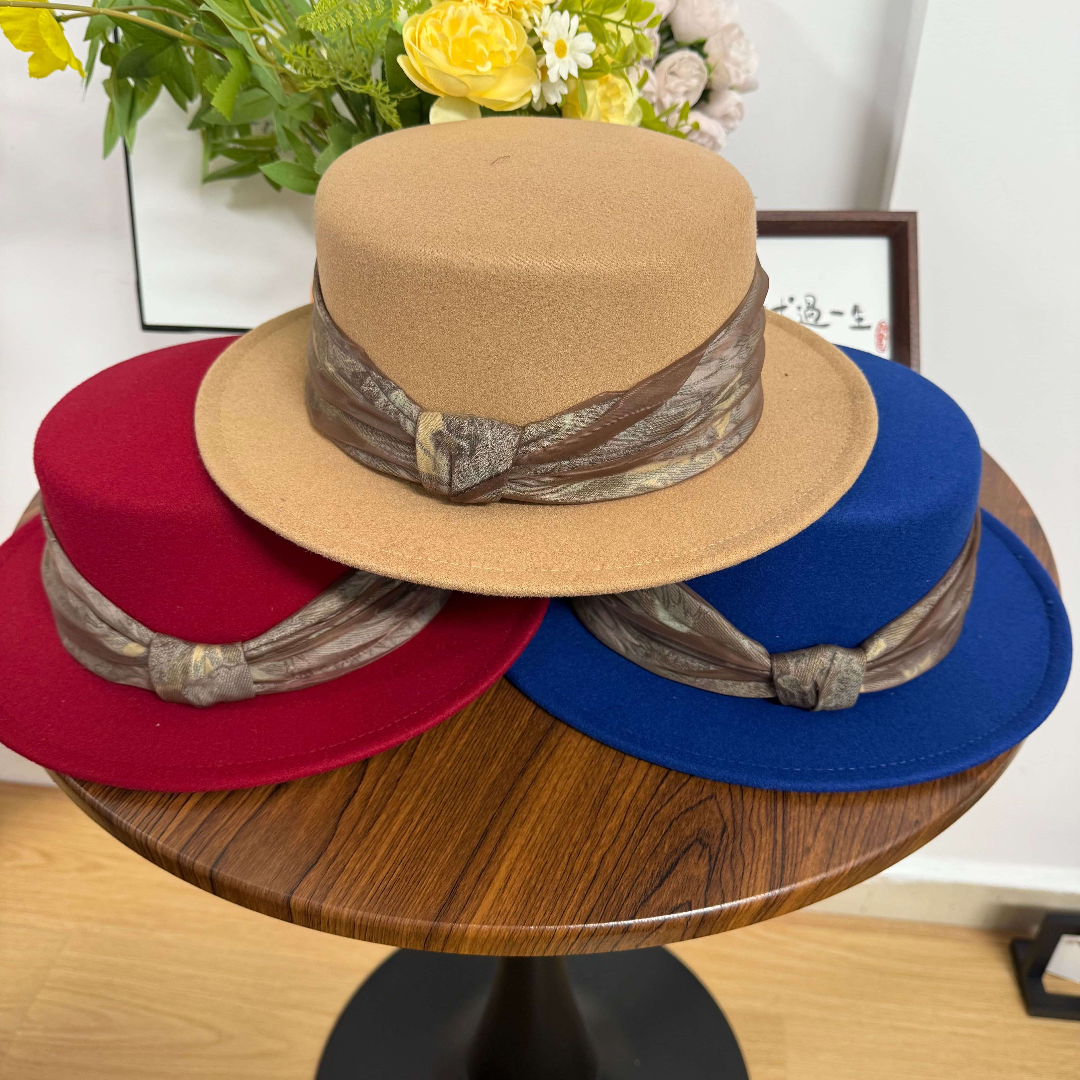 韩版秋冬平顶帽子礼帽春夏短檐休闲风法式渔夫帽时尚百搭爵士帽