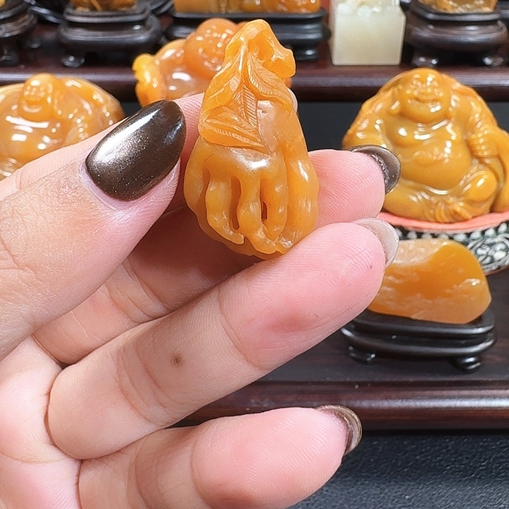 印石寿山石弗手挂件