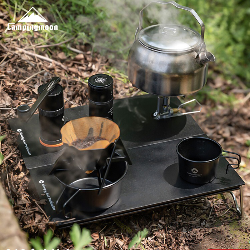 CAMPINGMOON柯曼火箭炉桌磨砂平板置物折叠气炉桌DIY户外野营茶几