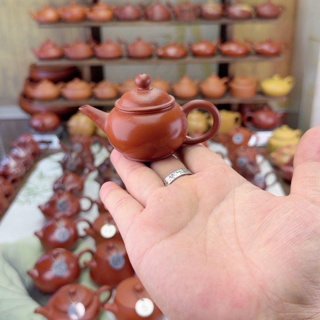 烟***色紫砂茶壶50cc大红袍水平壶