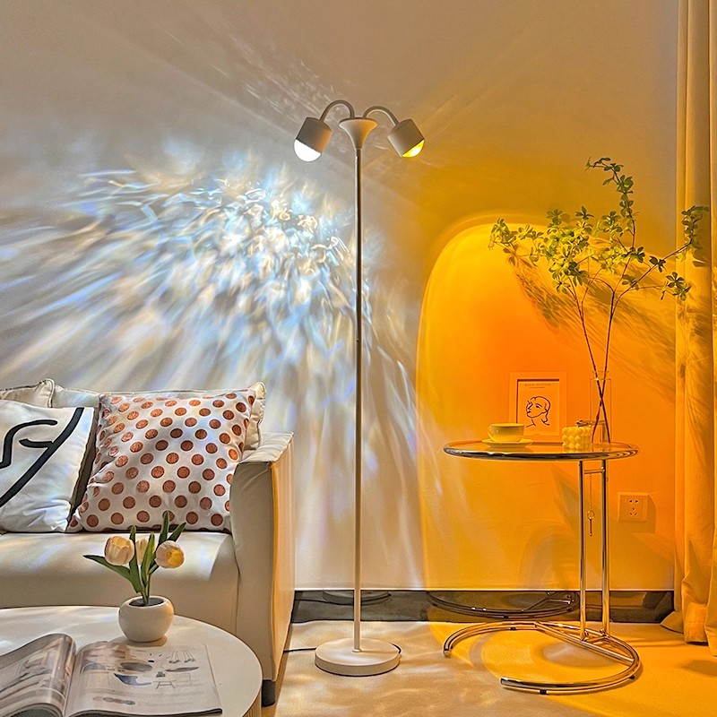 水波纹氛围灯日落高级感双头落地客厅直播间背景美容院夕阳落日灯