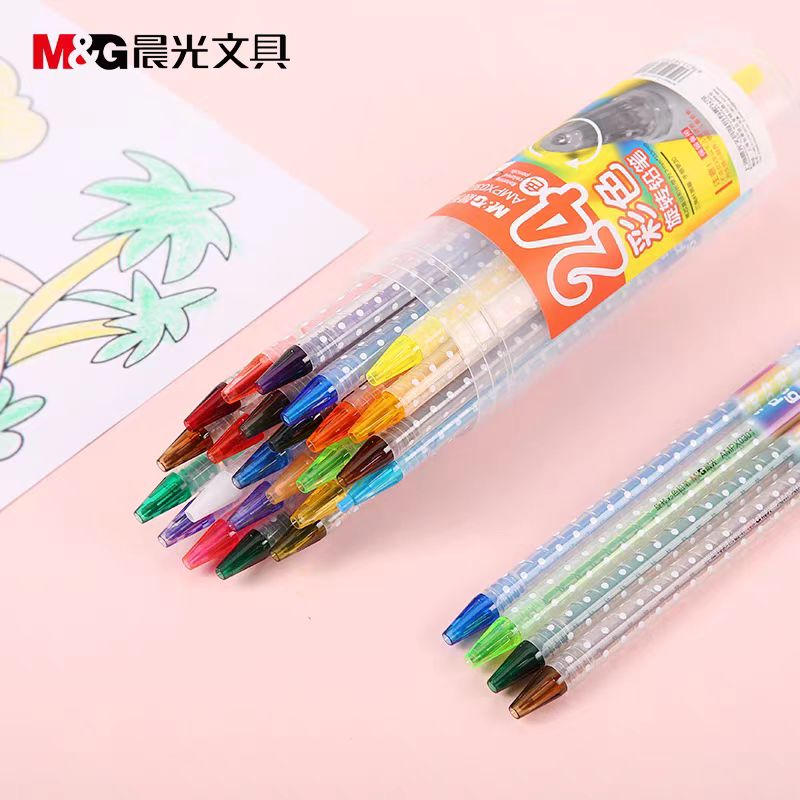 晨光24色彩色旋转铅笔彩铅AMPX0302