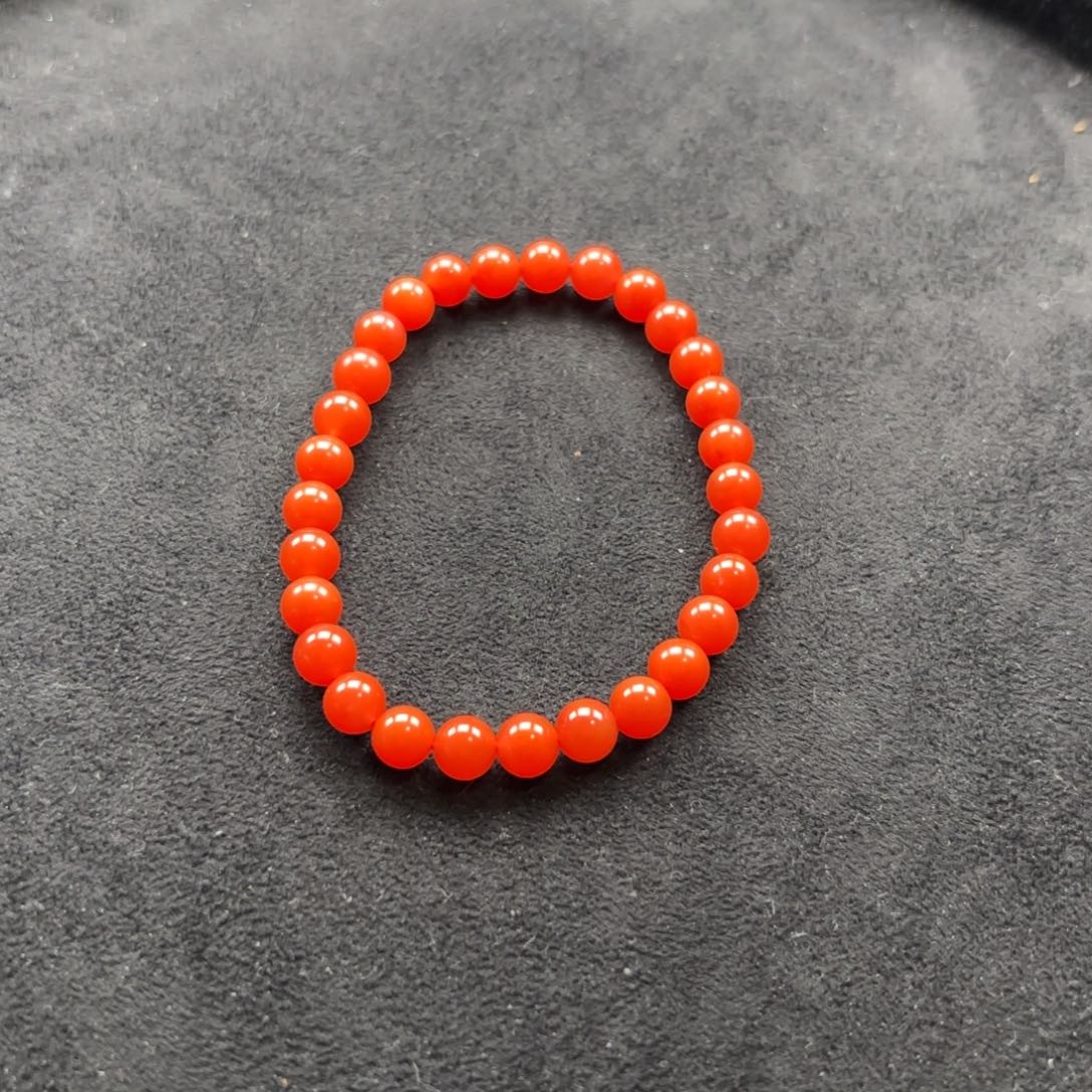 南红玛瑙手串6+未镶嵌冰*