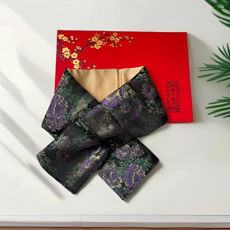 冬季护颈围脖抗寒防风保暖加厚88*13CM速暖柔软女士国风丝巾