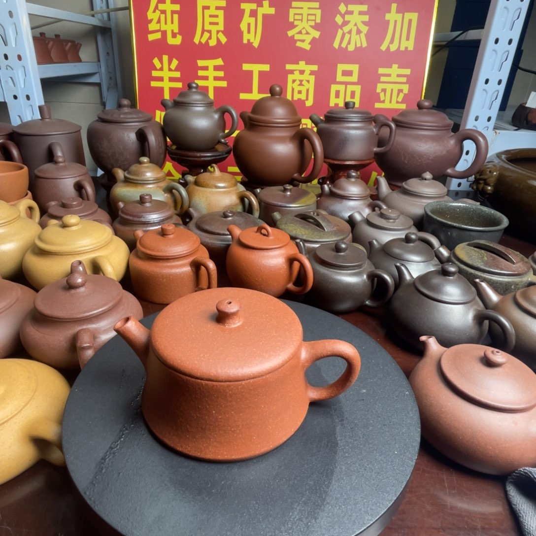 紫砂茶壶红降云柱180cc