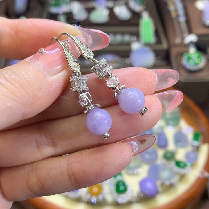 翡翠颈饰银S925镶嵌翡翠吊坠