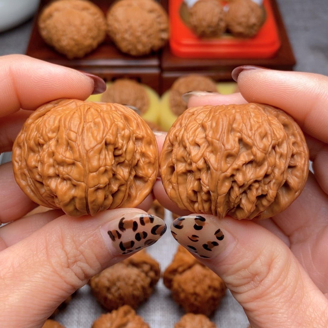 文玩核桃把件磨盘42全品