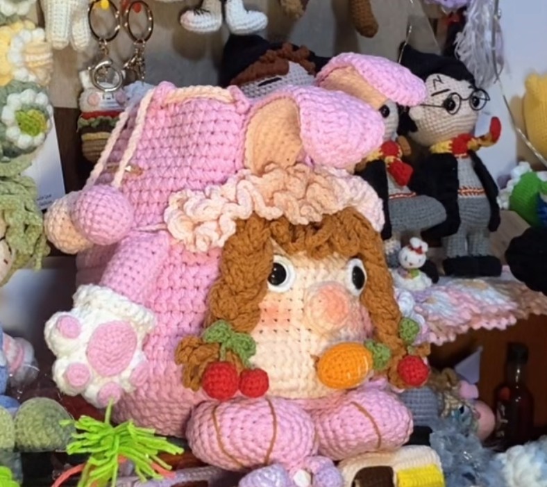 手工毛线钩织diy水果系列包包橘子包包动物系列奶嘴兔包斜挎手提