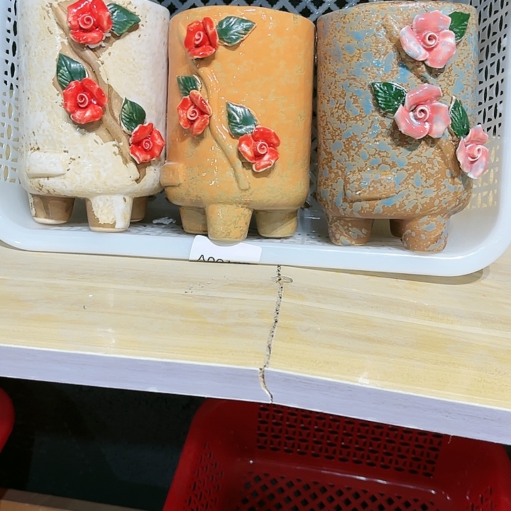 瓷片花盆多肉植物艺术品