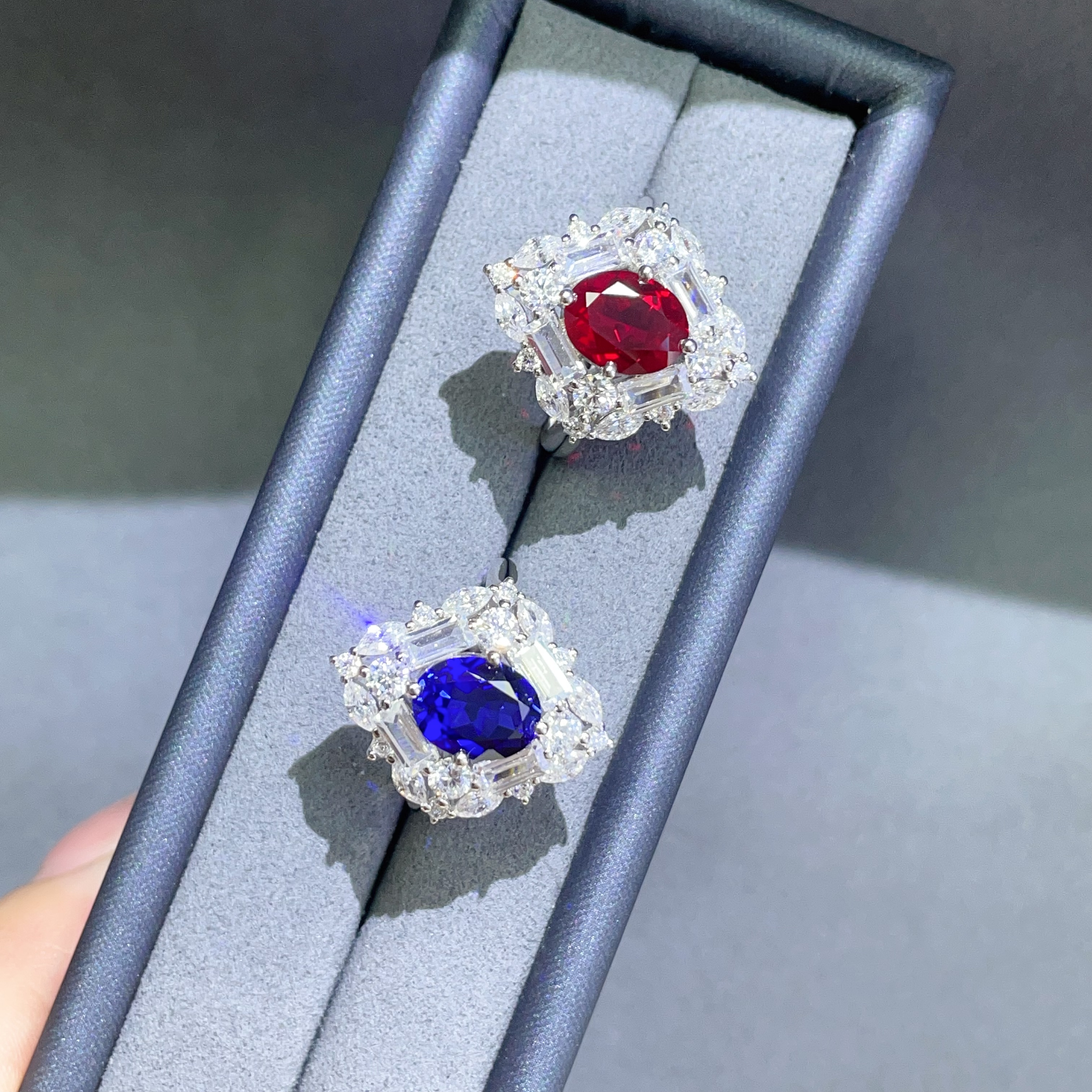 培育红宝石实验室培育彩色宝石戒指