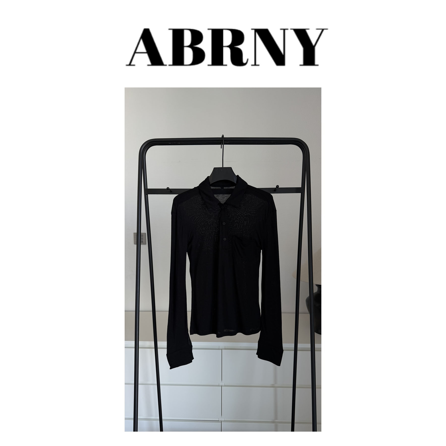 许小黑【0073】POLO领T恤女商务黑色休闲风长袖时尚常规0073