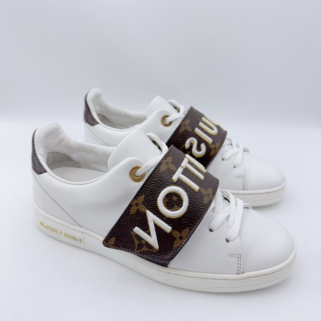 95新 LouisVuitton/路易威登 35码/老花魔术贴板鞋/01930