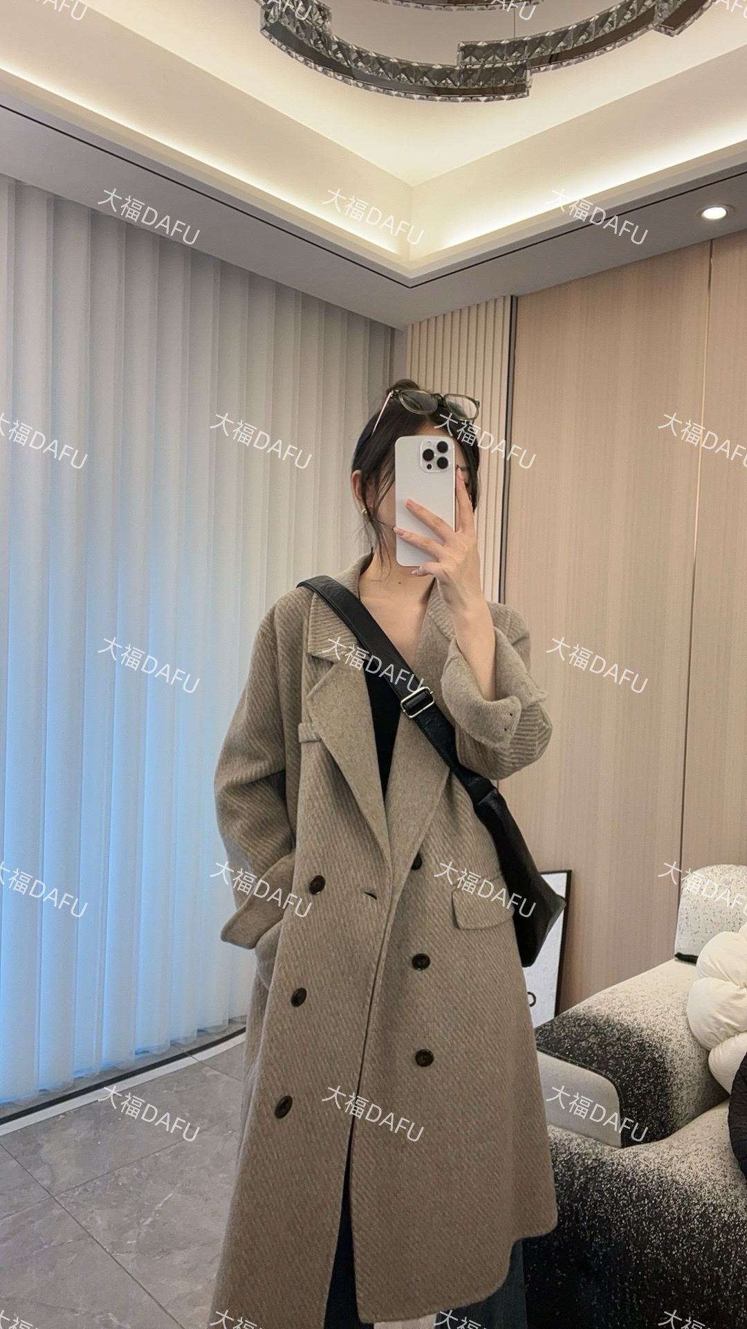 【未眠夜曲】25年新款双面羊毛大衣时尚气质百搭设计师斜纹羊毛外套