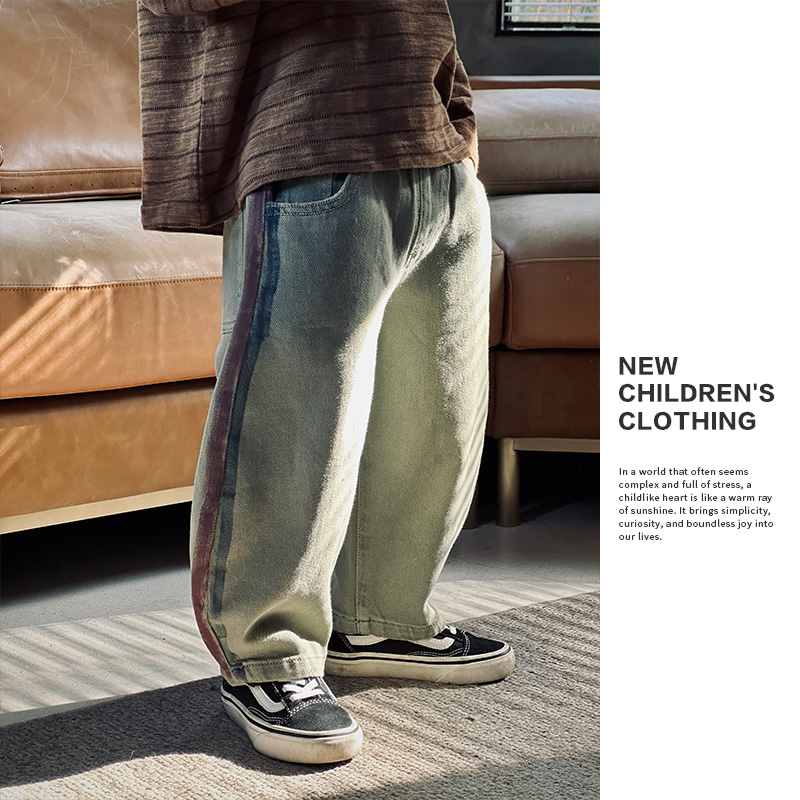 KK&MIKO儿童男童柔软休闲复古水洗牛仔裤KK37