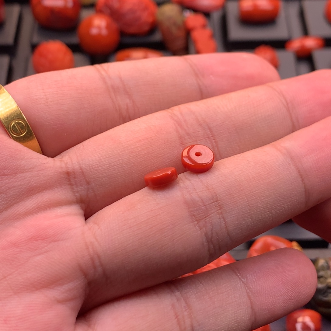 南红玛瑙未镶嵌川料原矿精工隔片7mm（两片装）