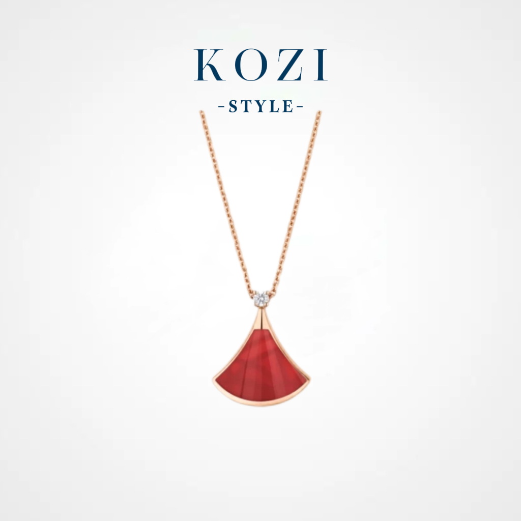 WANXI 镀K金 红色小裙子项链精工版