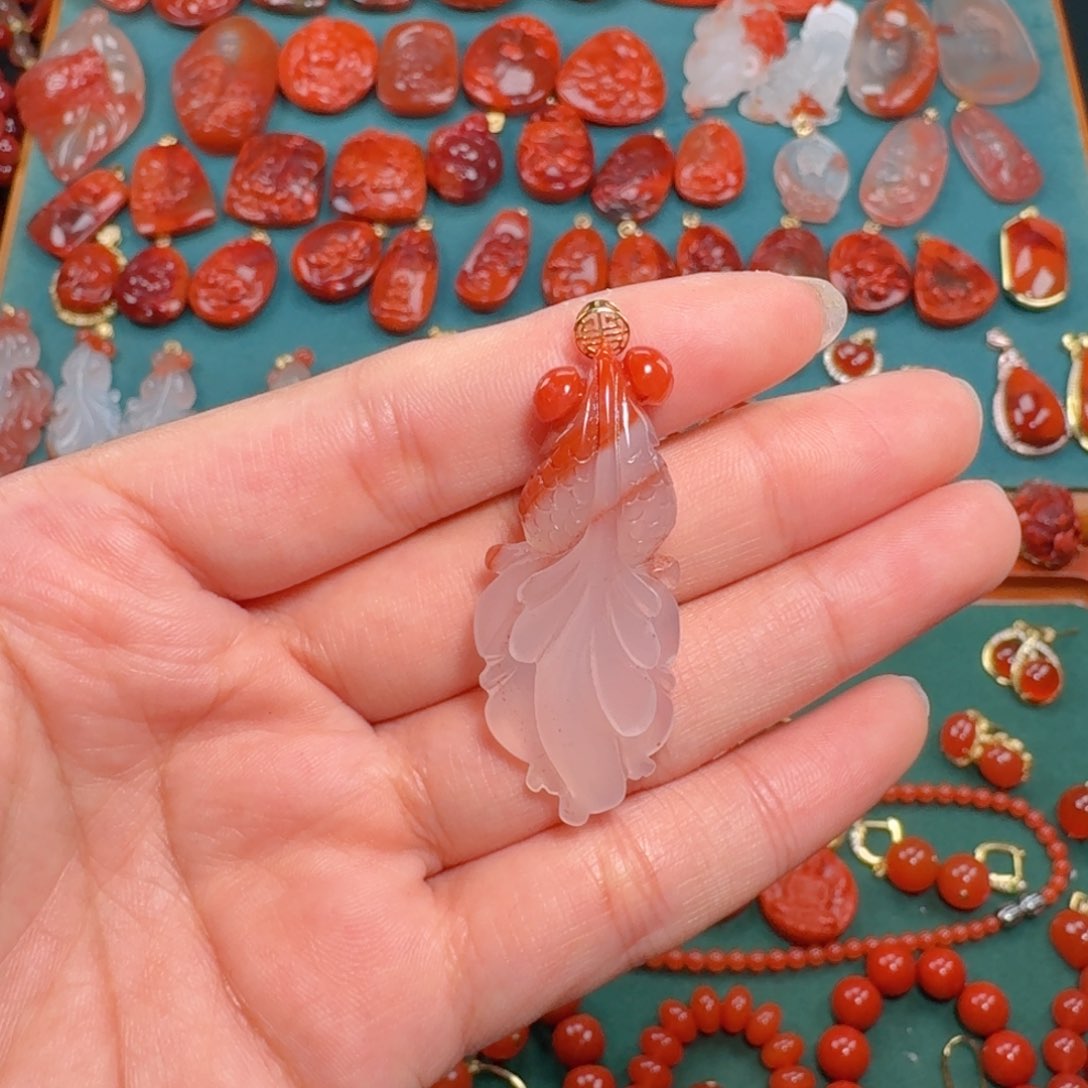 南红玛瑙南红18K金镶嵌