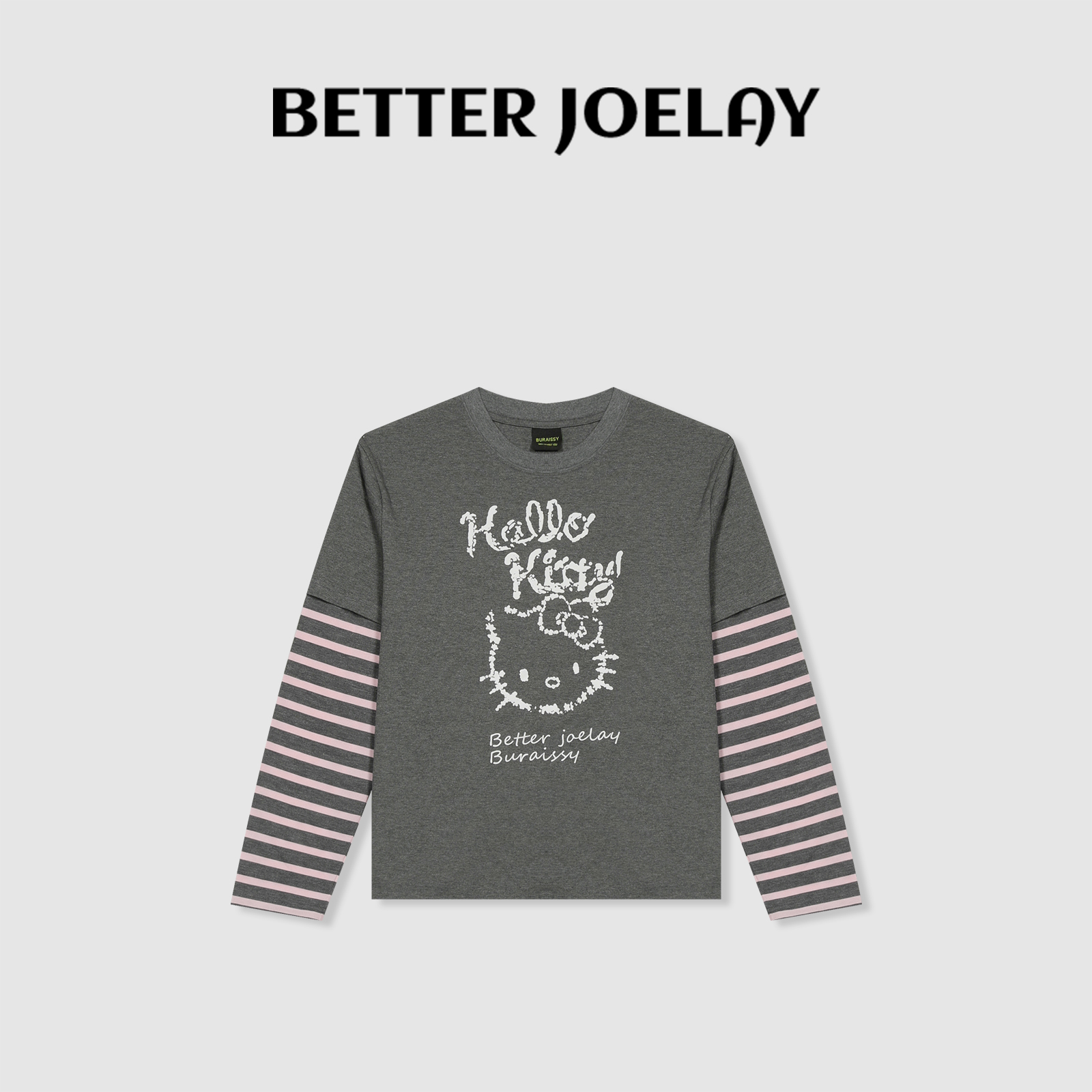 BETTER JOELAY-中版【月下白茶花】时尚百搭简约ins风T恤长袖ZZ3730
