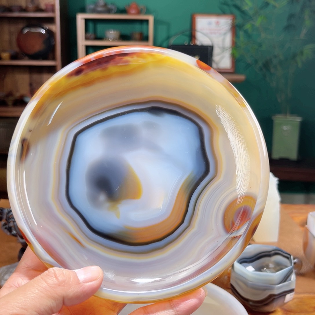 玛瑙/玉髓茶器未镶嵌尖*