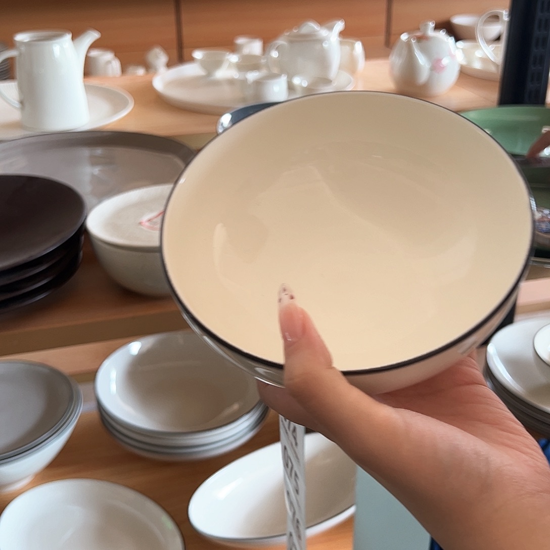 新骨瓷071微瑕黑线边6.25寸面碗