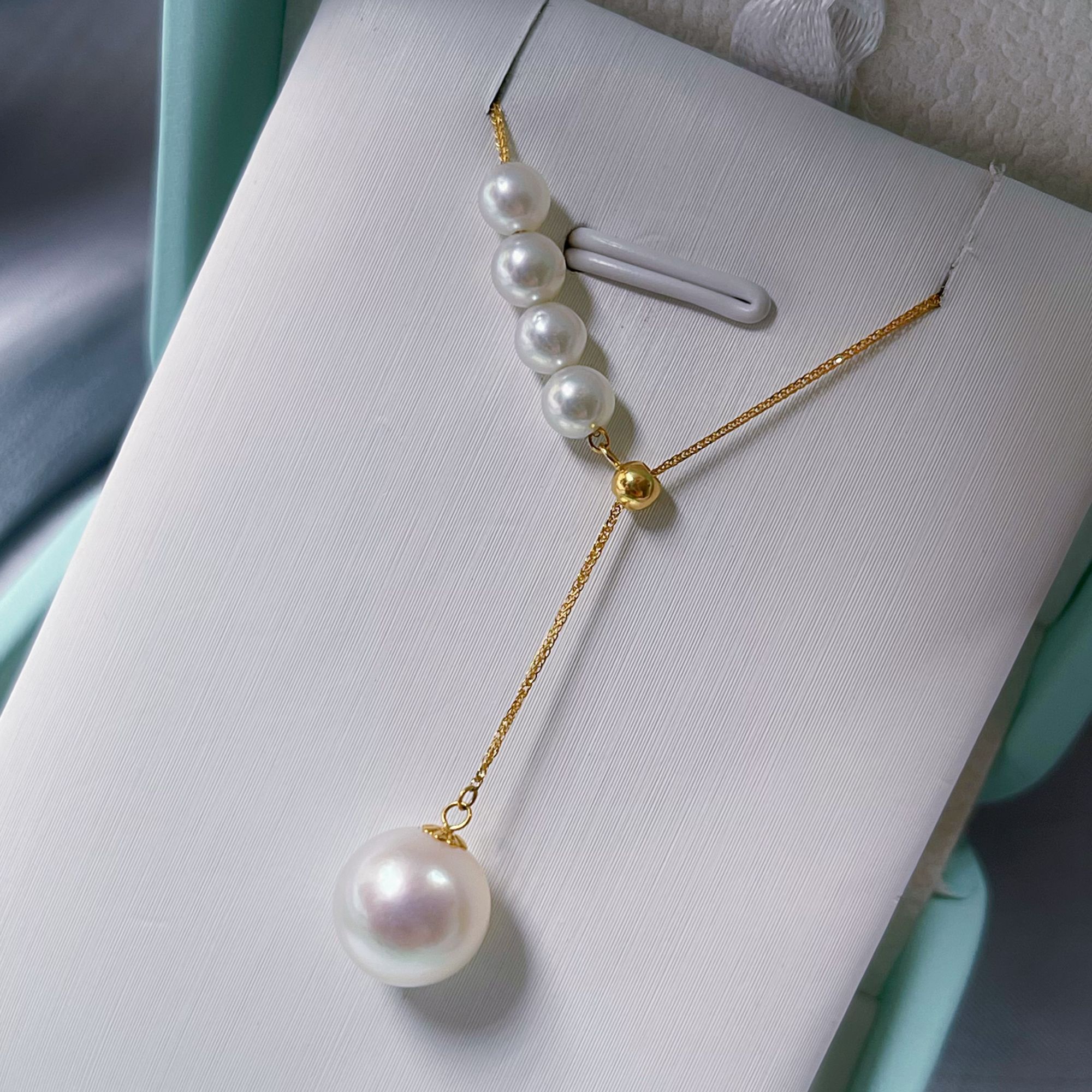 18K金海水Akoya人鱼泪项链