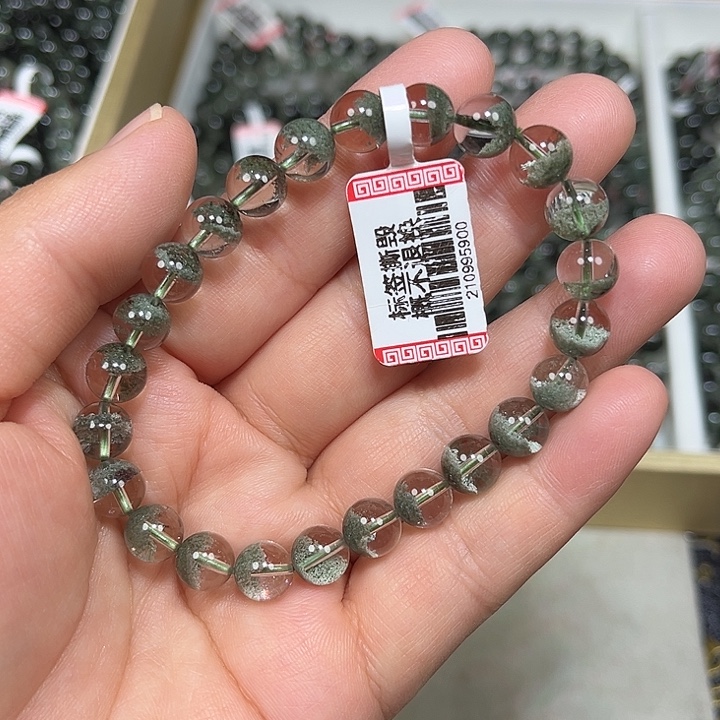 水晶手串未镶嵌绿幽灵手串