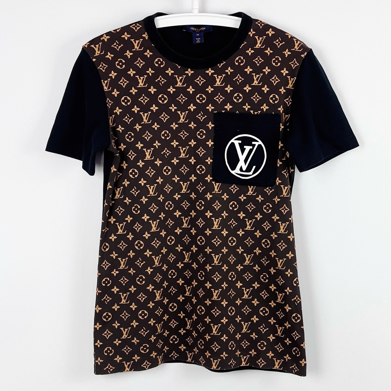 99新 LouisVuitton/路易威登 M码 老花满印logo短袖 99新 lm3224