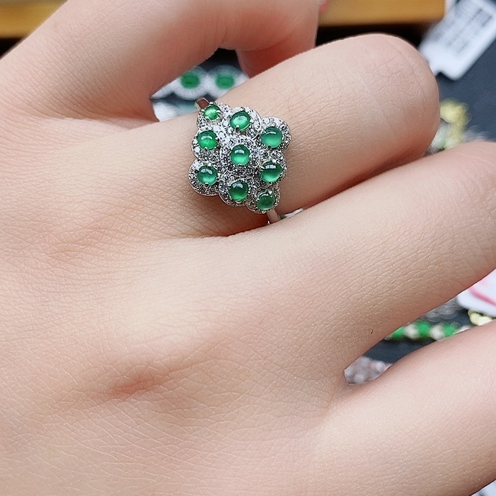 银S925镶嵌戒指翡翠