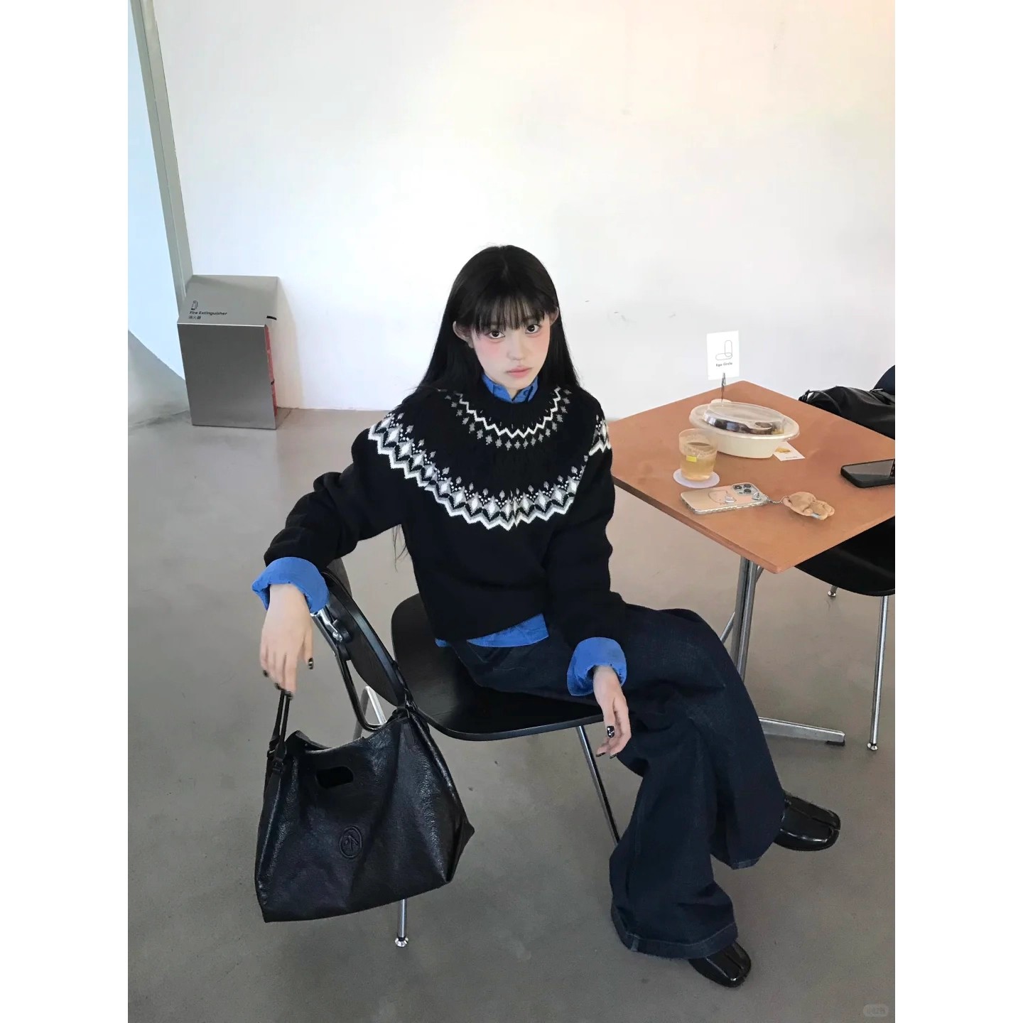 费尔岛绞花毛衣女秋冬2025新款设计感小众休闲宽松长袖针织衫上衣