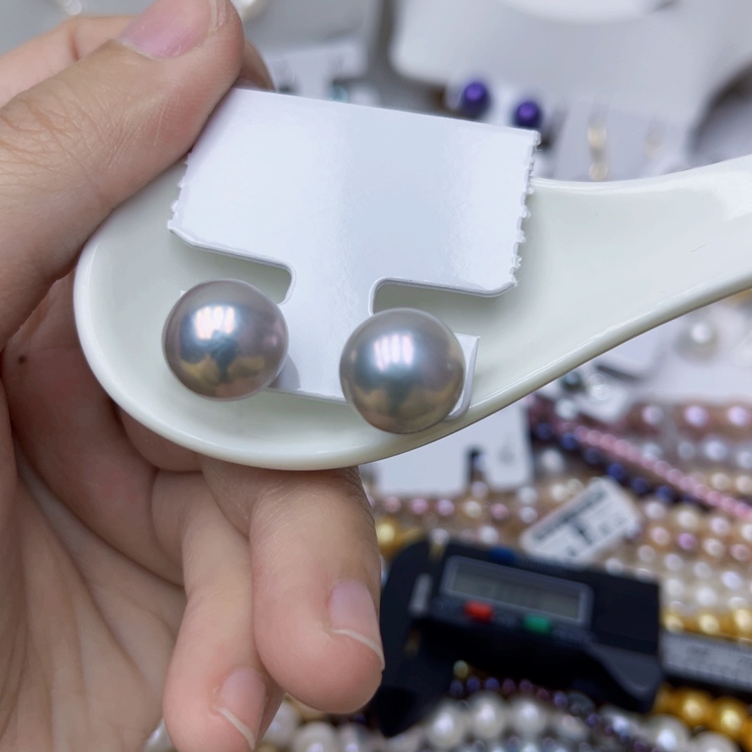 淡水珍珠耳饰银S925镶嵌