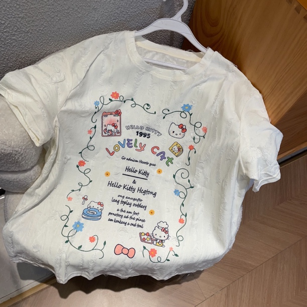 新疆包邮【2706】字母卡通小猫大T-长70