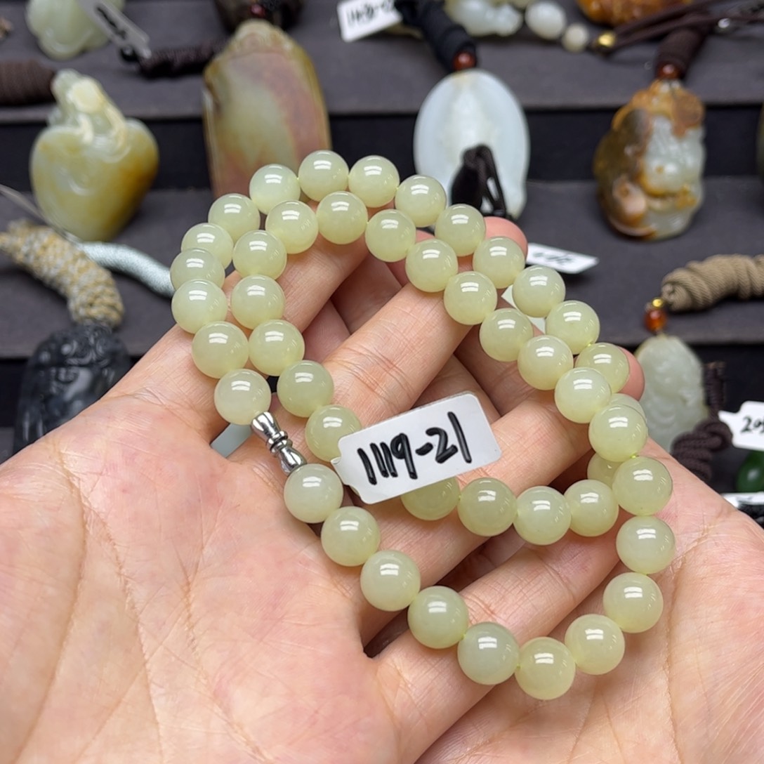 和田玉珠链未镶嵌