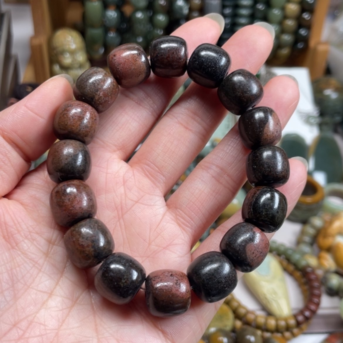 【闪购商品】岫岩河磨玉（透闪石质玉）手链未镶嵌