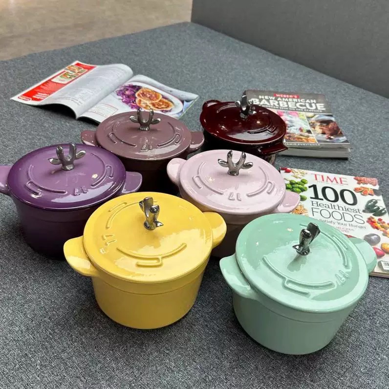 【微瑕】小鹿黑底釉出口级铸铁珐琅锅炖锅汤锅燃气电磁炉通用25cm