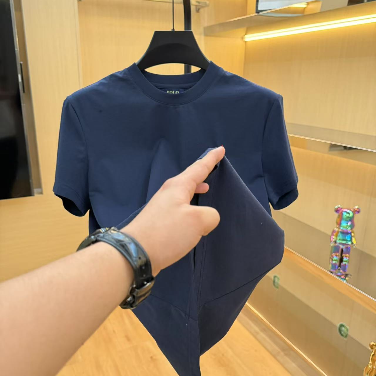 WJW【25233】早春新款休闲半袖纯色圆领上衣02-16